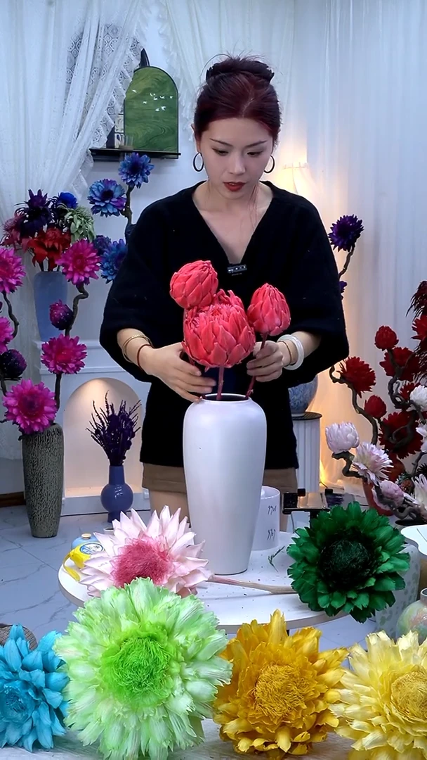 永生洋蓟亮粉3头9899