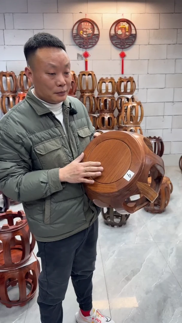 【闪购商品】花梨木类凳子微瑕】原木色小号单个6号