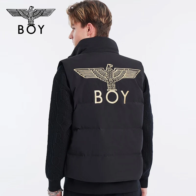 BOYLONDON23秋季情侣款潮流宽松休闲时尚老鹰logo羽绒马甲 N30003