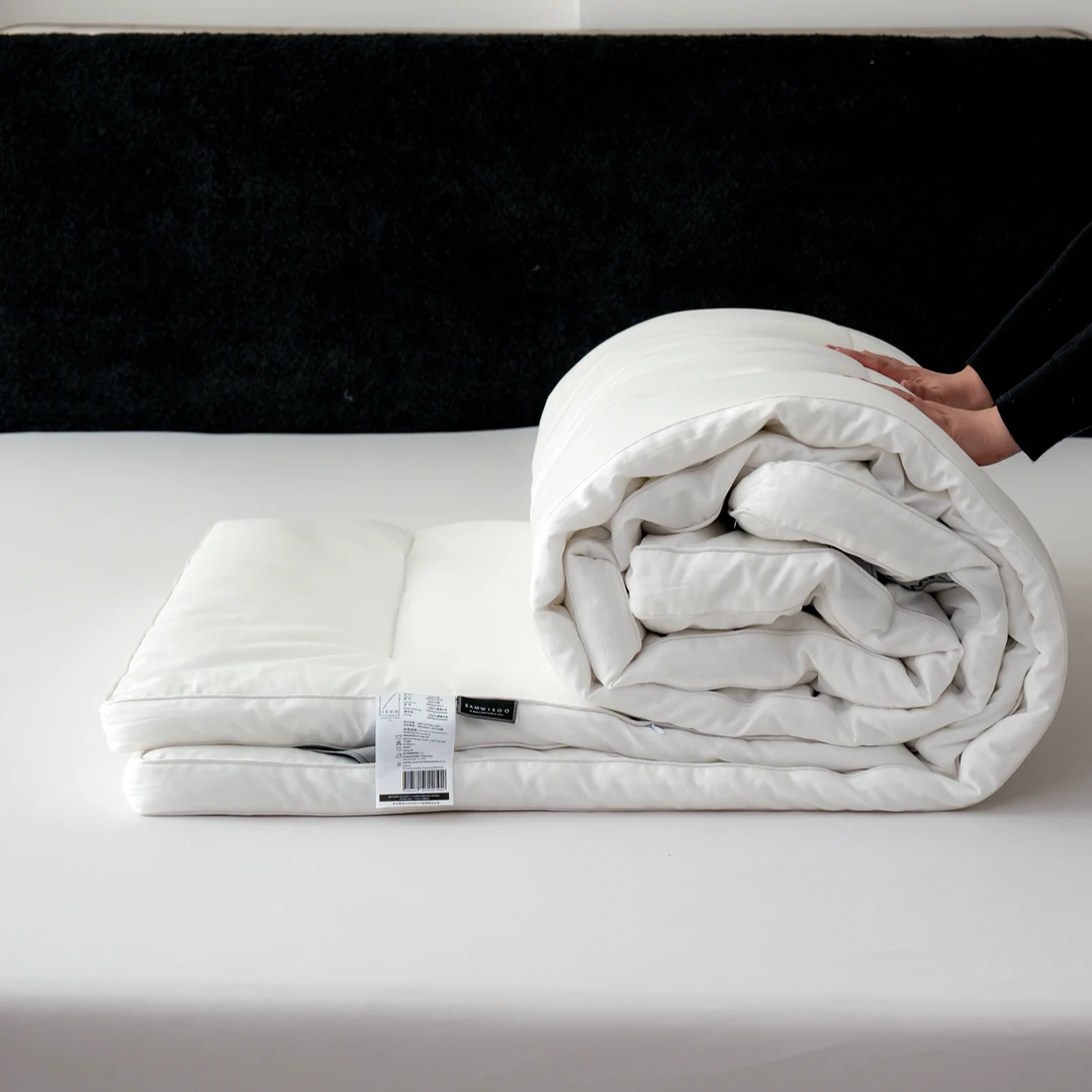 洛洛山河简约~纯色纯棉床褥垫90x190cm全棉抗菌立体床褥床垫软垫