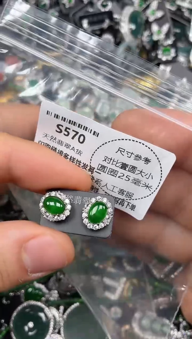 颈饰未镶嵌翡翠S570耳钉