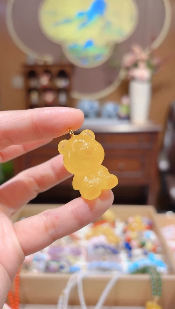 【闪购商品】琥珀颈饰18K金镶嵌设计款珠串