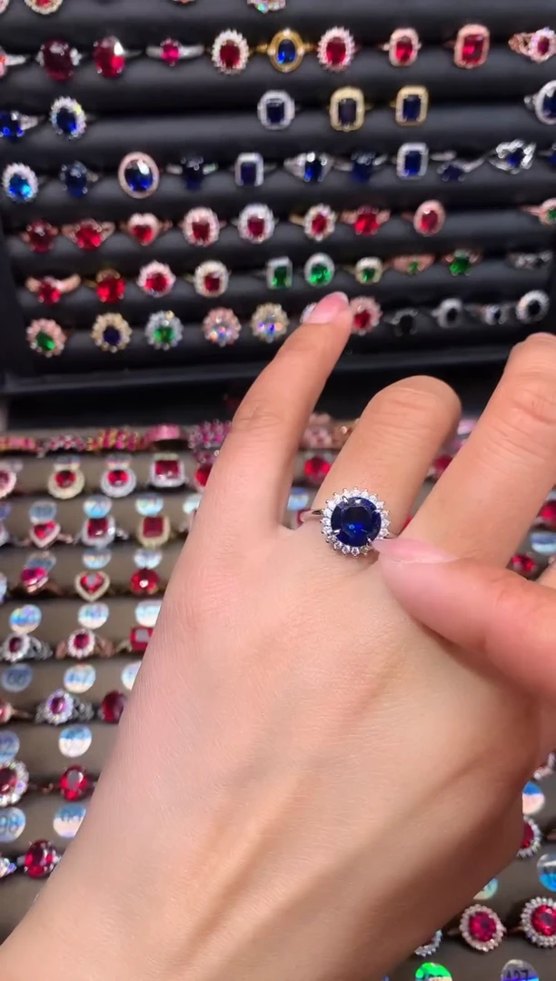 【闪购商品】蓝宝石戒指银S925镶嵌1