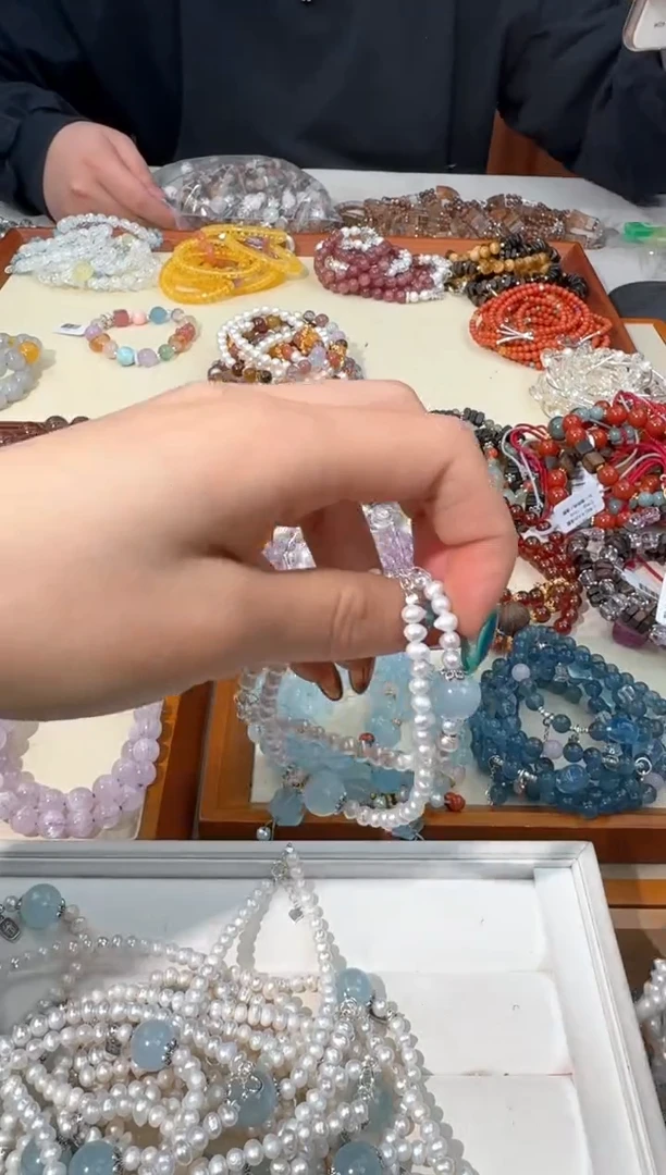 【闪购商品】淡水珍珠手绳银S925镶嵌A028珍珠海蓝单珠手链