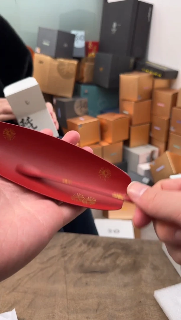 【闪购商品】@@老铁漆器茶则红色