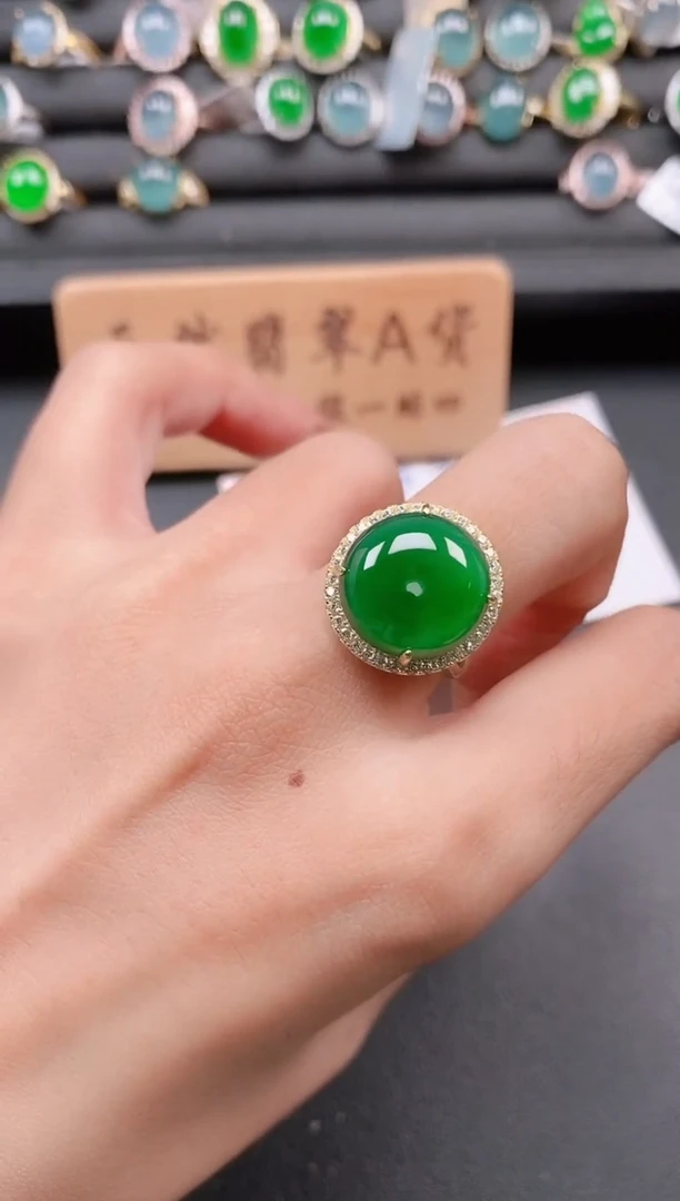 银S925镶嵌戒指翡翠11111