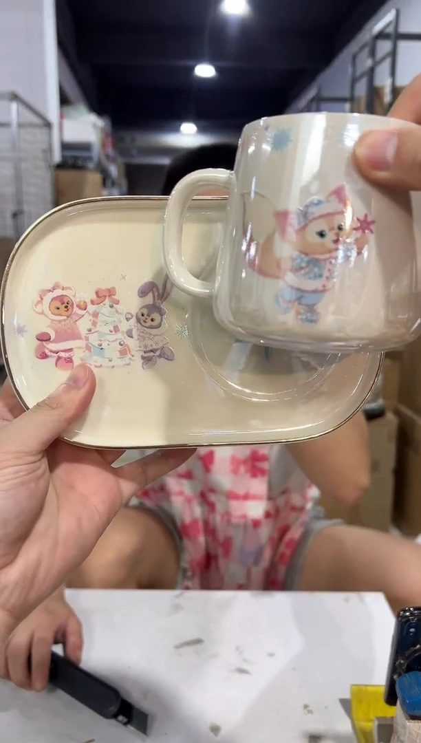 瓷片七宝一杯一碟