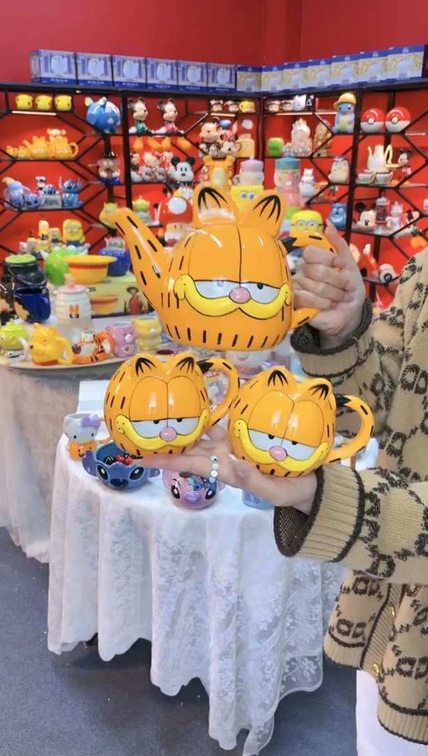 【闪购商品】.@@加菲猫陶瓷一壶二杯