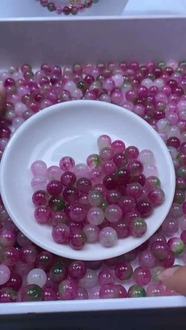 颈饰未镶嵌水晶W1780西瓜碧玺10mm*7颗