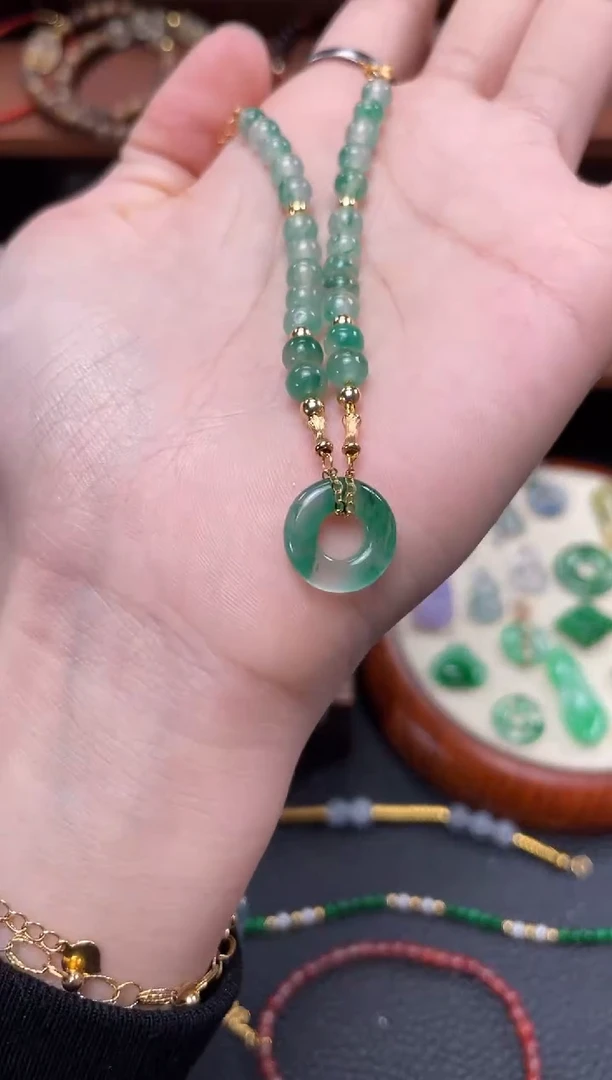 【闪购商品】石英质玉套链未镶嵌一个  JK125