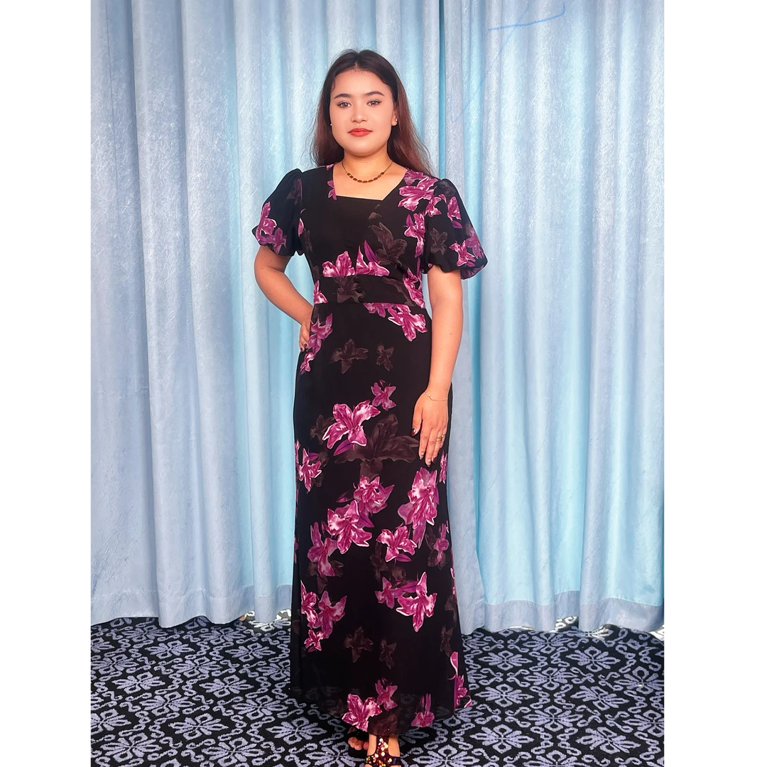 8799【大码女装】夏季新款时尚气质法式显瘦女减龄装连衣裙