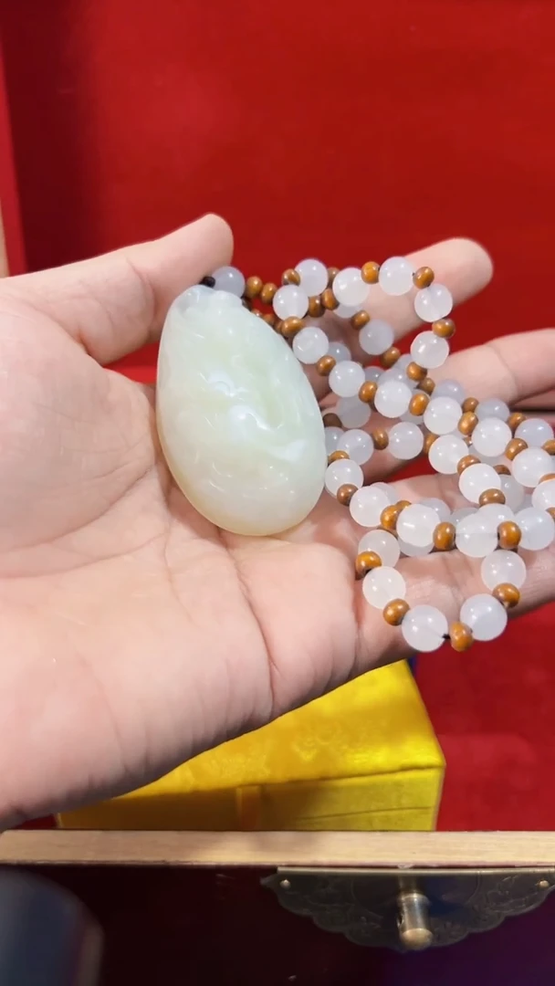 和田玉未镶嵌挂件和田 年年有余挂坠把件（飞铃文玩）