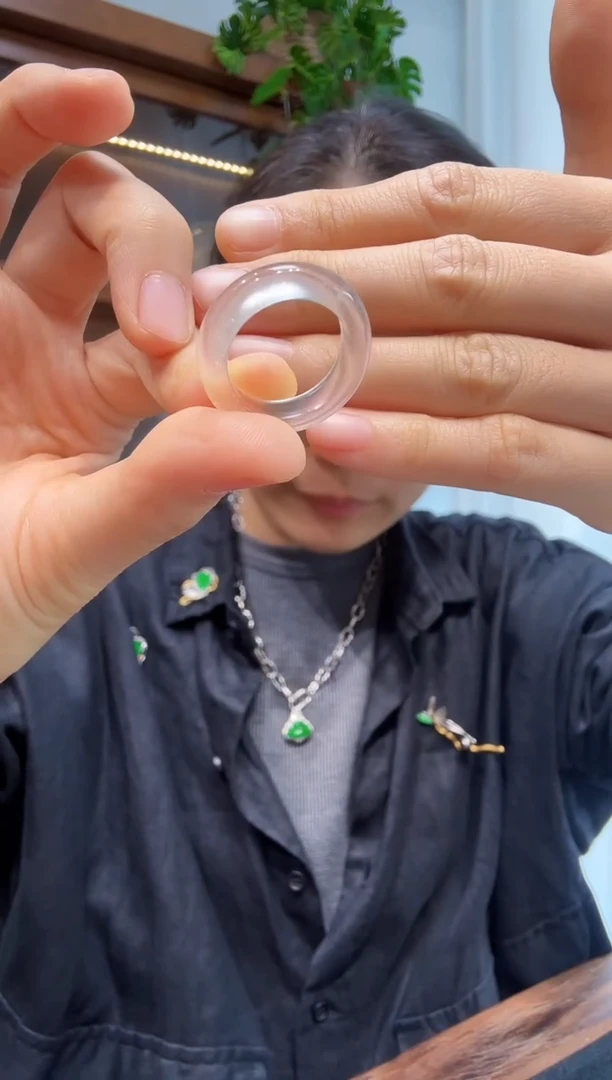 未镶嵌石英质玉戒指17号0380