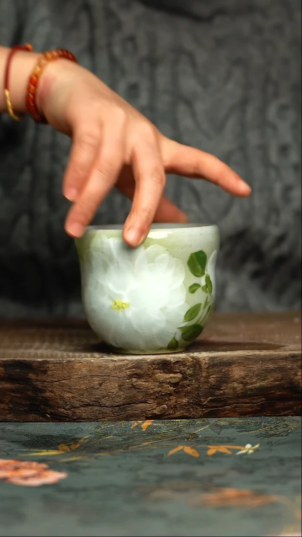 【闪购商品】杯釉下彩手工手绘同款陶器
