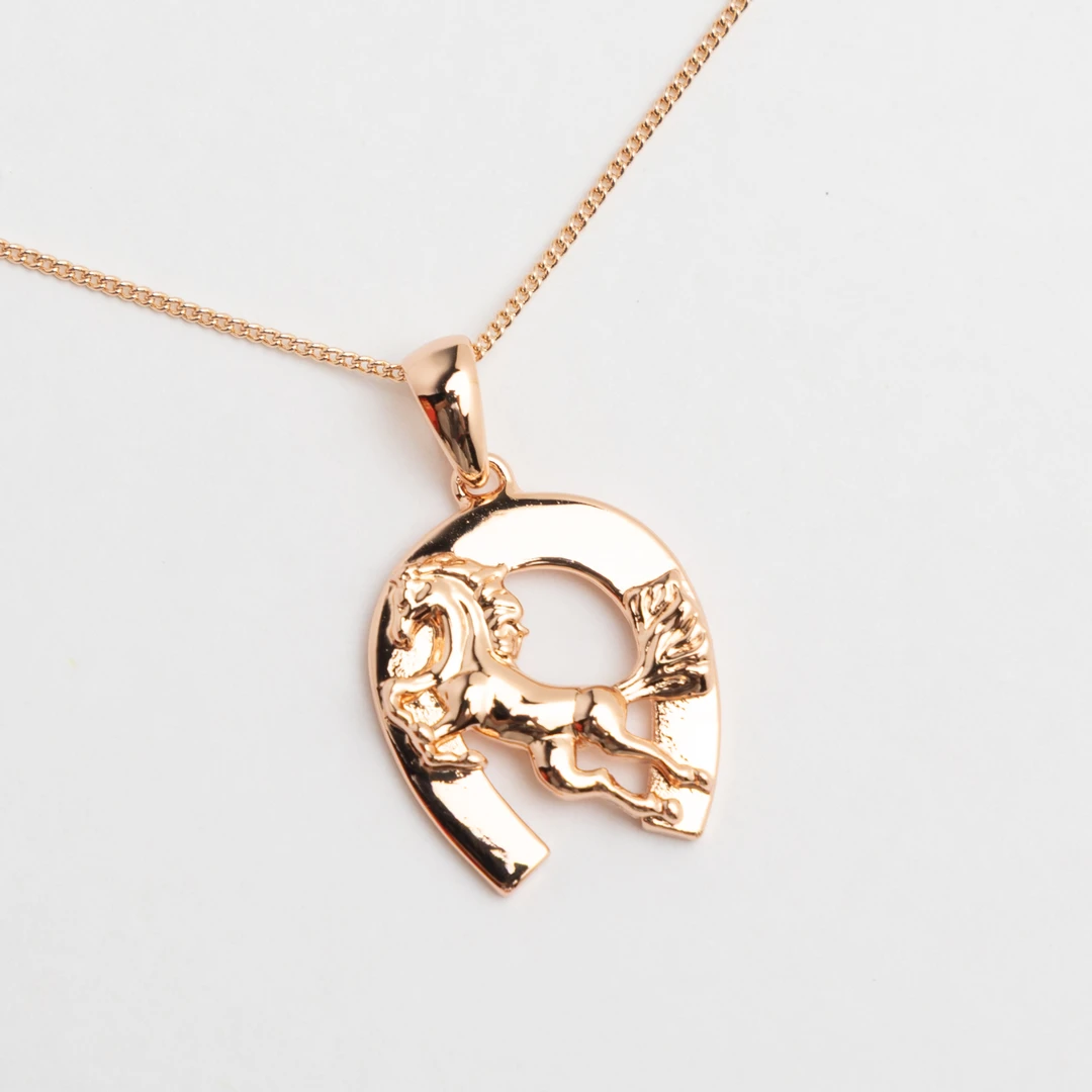 合金锆石耳饰 UR【顺丰包邮-无运费险】飞马项链48cm 玫瑰金色