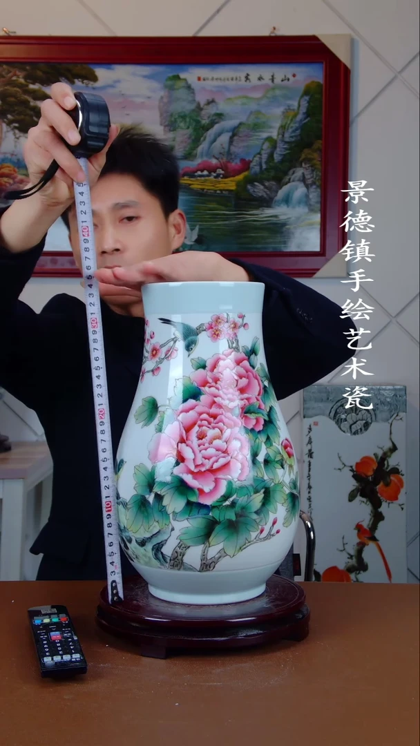 瓶陶景德镇手工手绘陶瓷摆件67