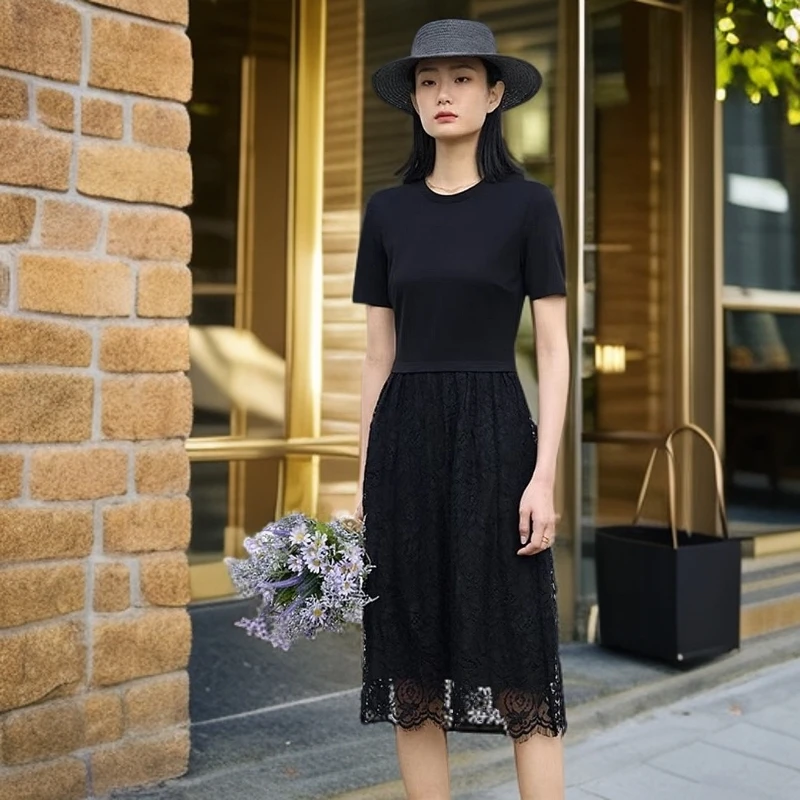 833#【木兮兮专属】2025年夏季新款高腰修身洋气百搭时尚连衣裙