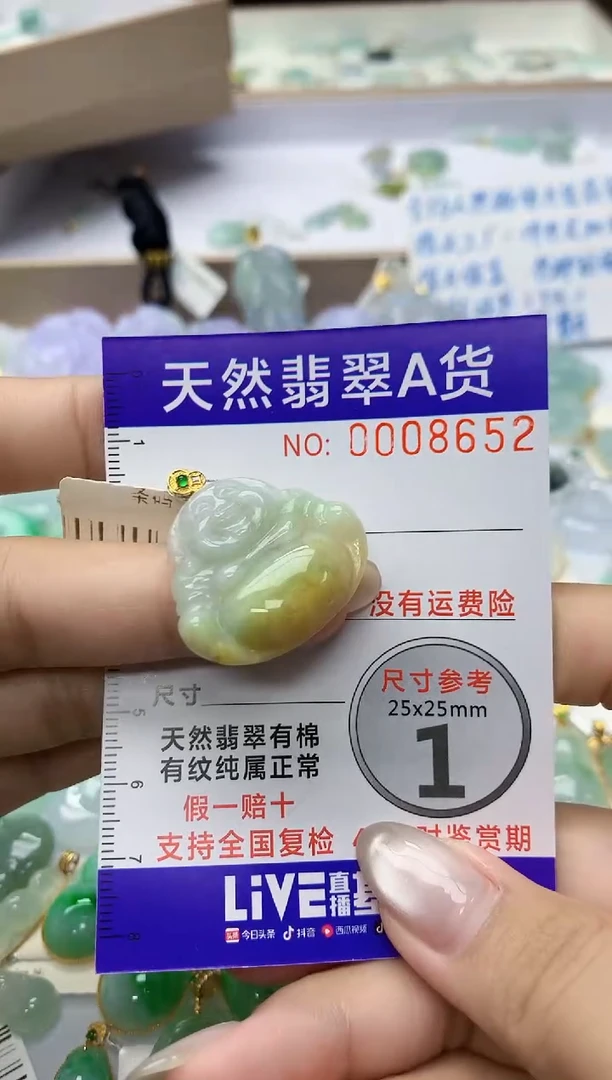 颈饰18K金镶嵌翡翠天然翡翠A货