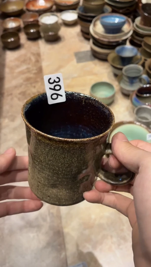 瓷片s****鱼396  微瑕窑变棕咖啡杯1个