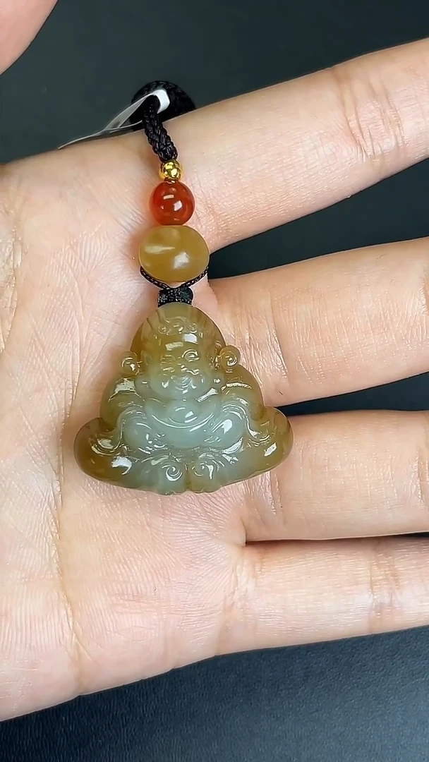 颈饰未镶嵌和田玉712016#和田玉且末糖白财神吊坠多人