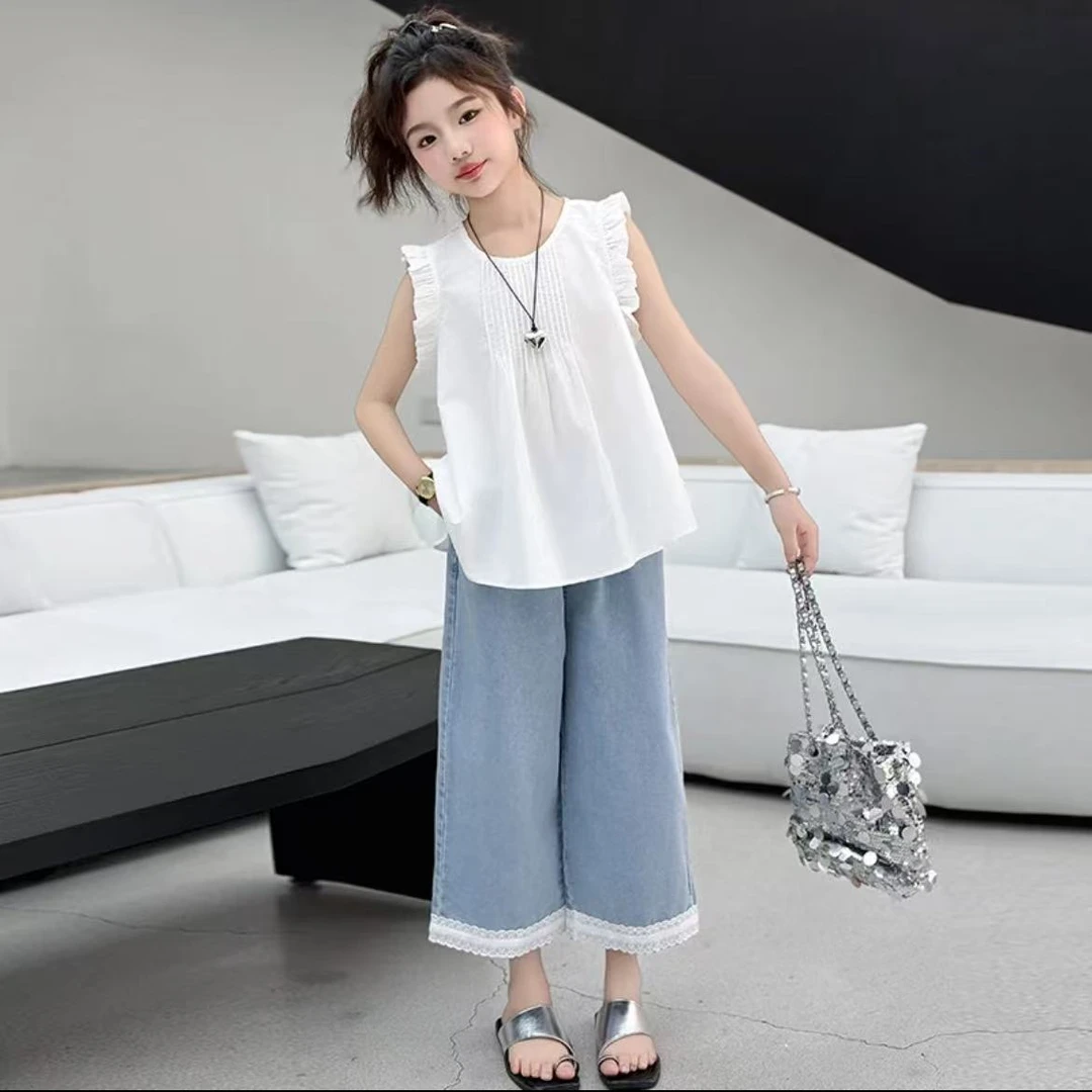 【芽梓制衣】2025女大童时尚套装夏季卡通动漫童装韩版套装25T019