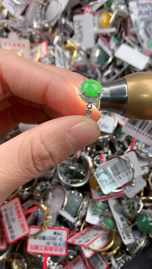 银S925镶嵌戒指翡翠888   6