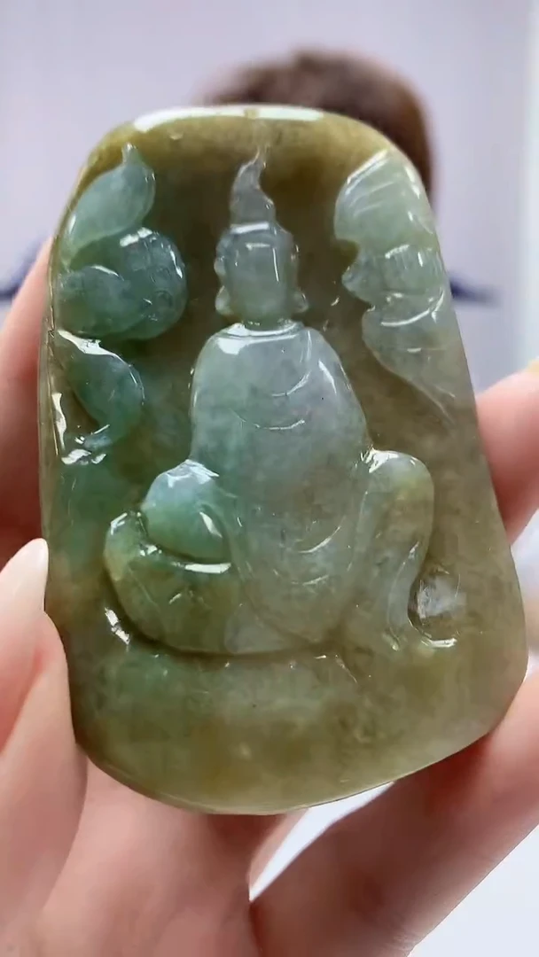 【闪购商品】定制翡翠未镶嵌4868DD-毛货挂件146