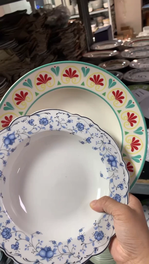 新骨瓷陶瓷原单CC513具2个汤盘