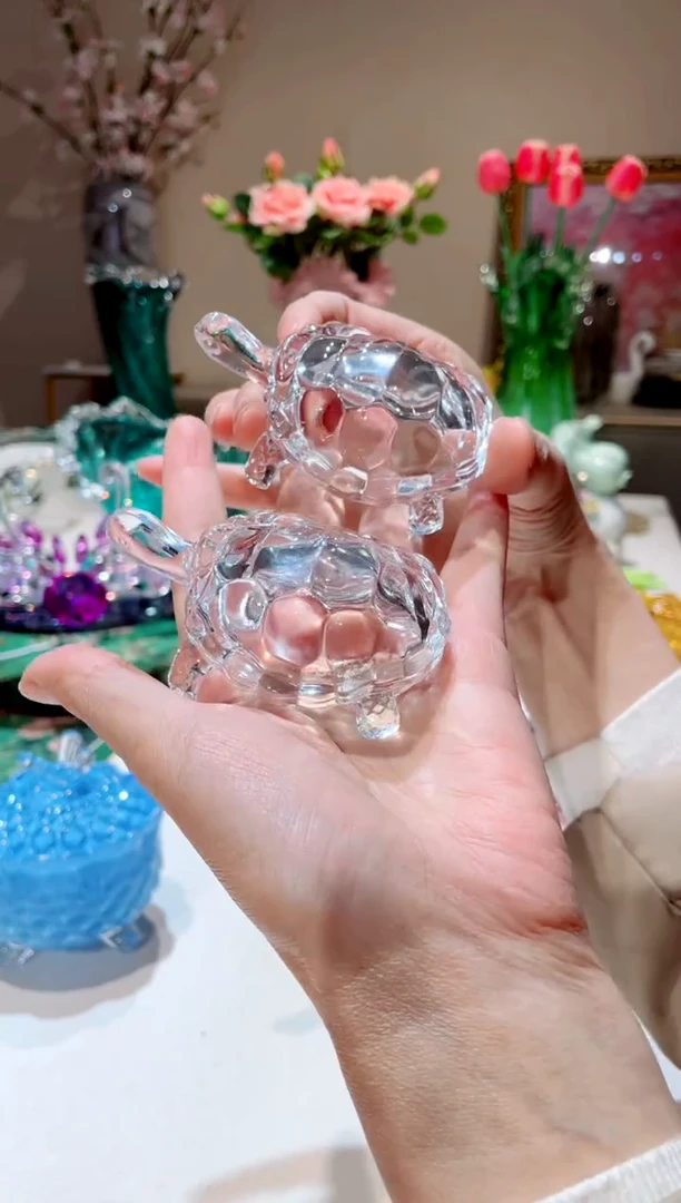 【闪购商品】琉璃手工艺品透明小乌龟2只
