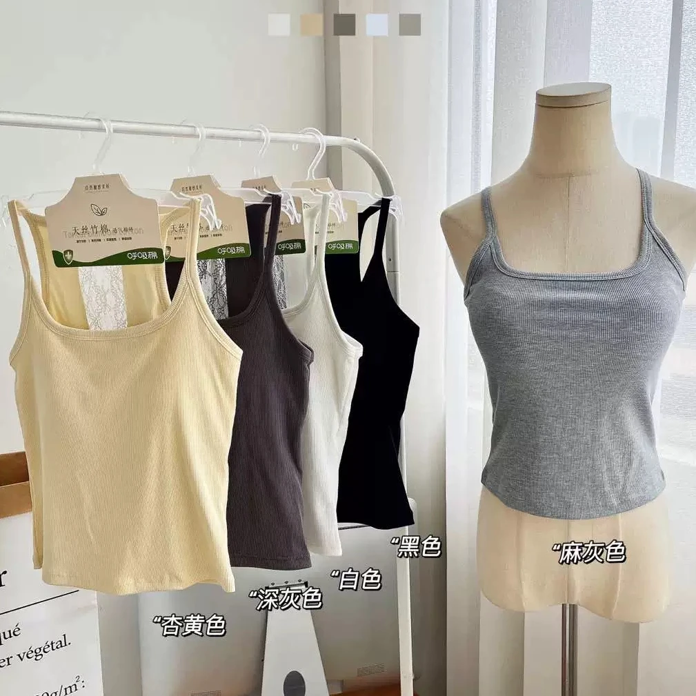 网红2025爆款时髦辣妹拼接蕾丝镂空露背一体式外穿吊带背心上衣女