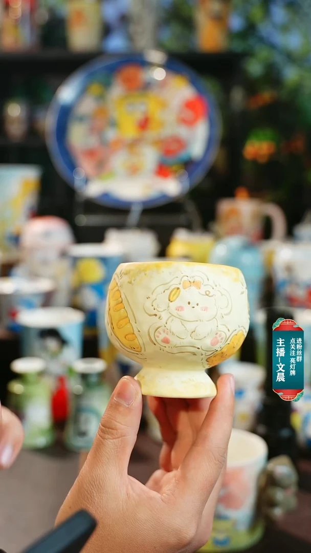 景德镇高温釉下彩纯手工手绘微瑕