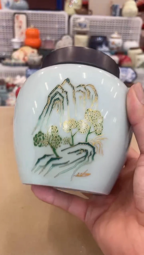 瓷片瓷心匠物福利茶叶罐