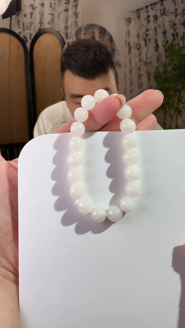 未镶嵌手串和田玉P1白玉手串 10mm