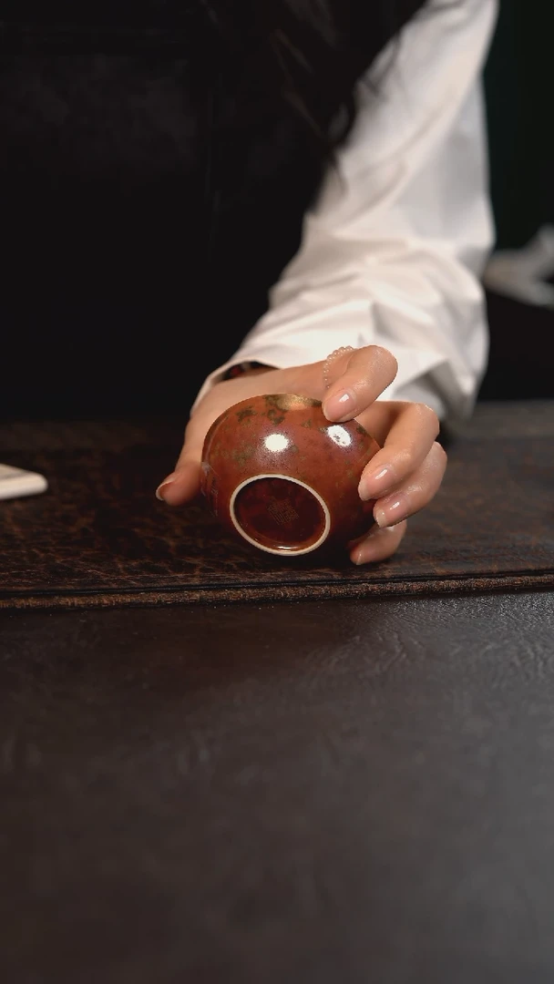 【闪购商品】杯尾款聚澜堂红金花普洱杯