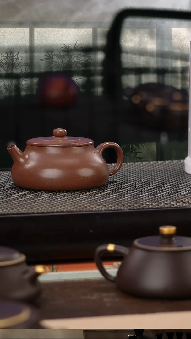 茶壶紫砂文革紫泥超精工莲盖静乐150cc