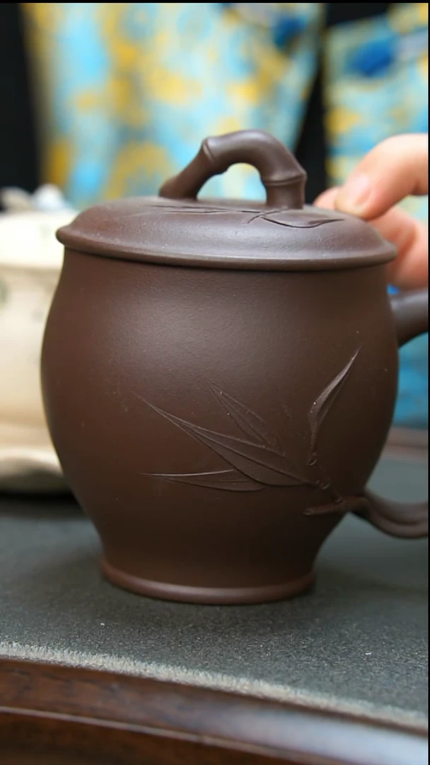 【闪购商品】紫砂茶壶紫泥竹节盖杯