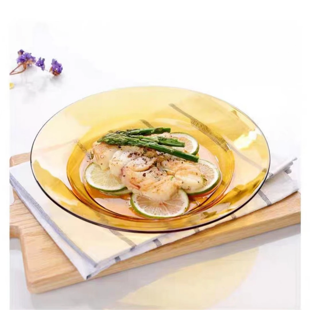 （粉丝专属）琥珀色玻璃餐具透明耐热餐盘