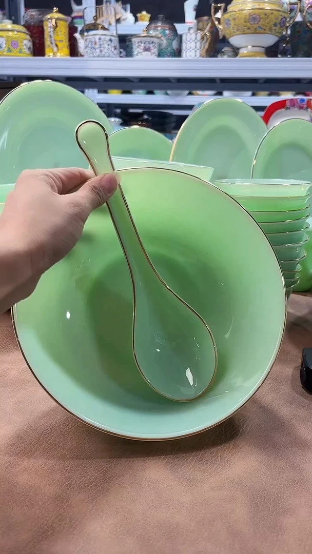 玉瓷 汤碗1个汤勺1个景德镇陶瓷