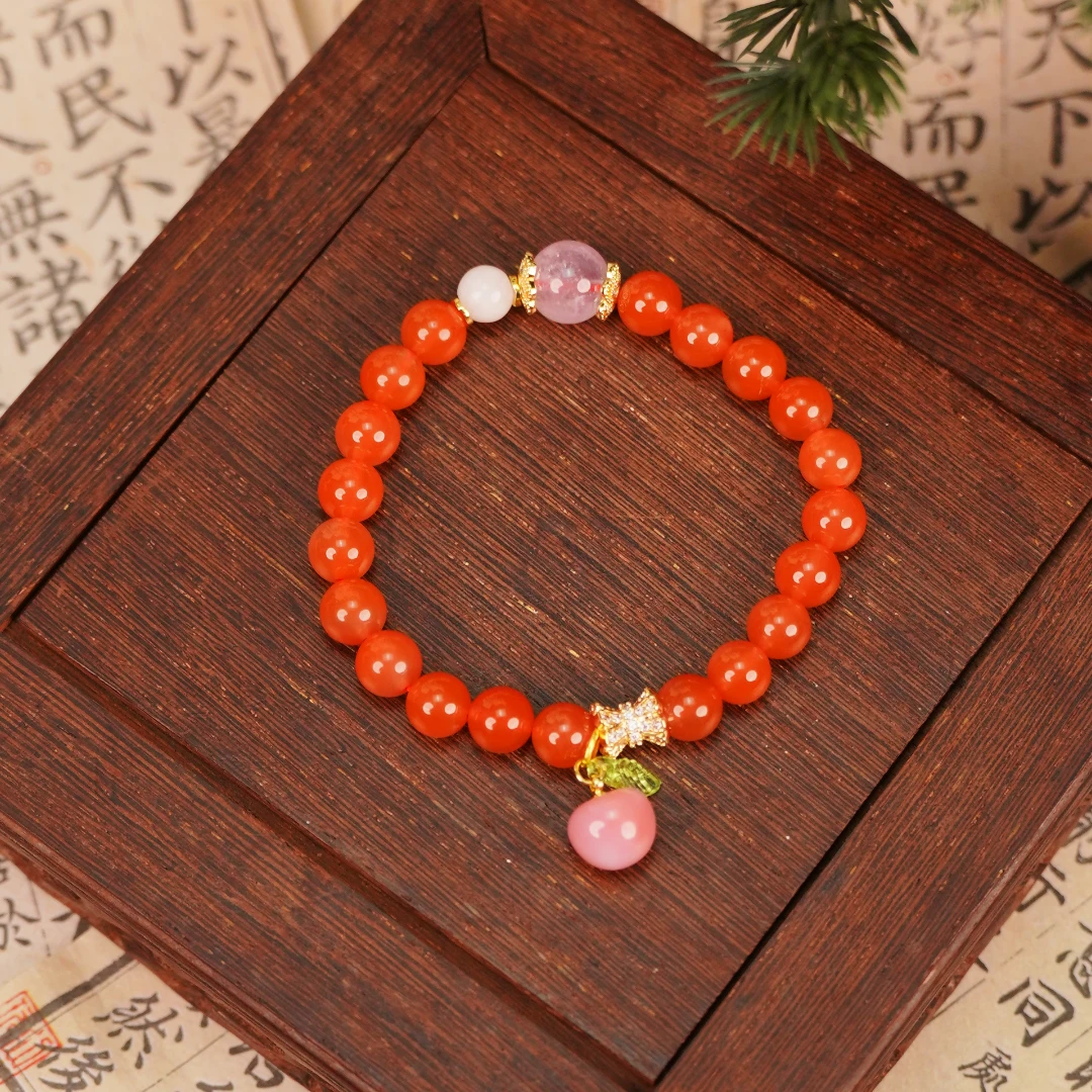 SNH10070福利款 南红 玛瑙 冰飘系列 圆珠手串9mm