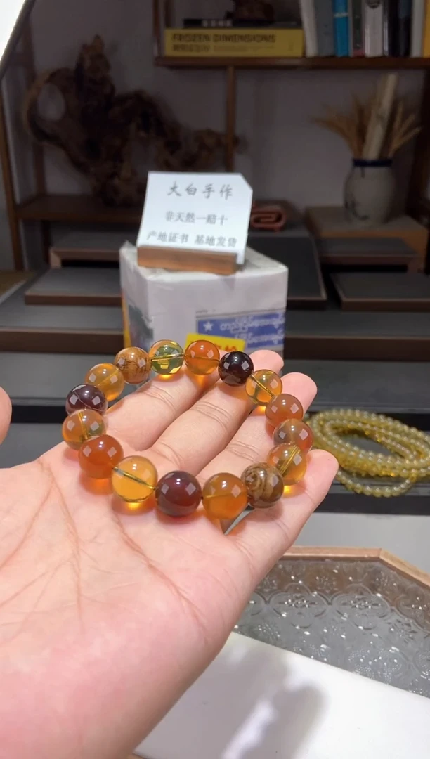 琥珀颈饰未镶嵌13多宝手串
