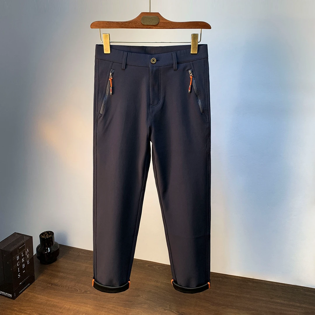 范希巴迪秋季男士休闲裤2025年新款微宽松深蓝色长裤春秋款男士裤