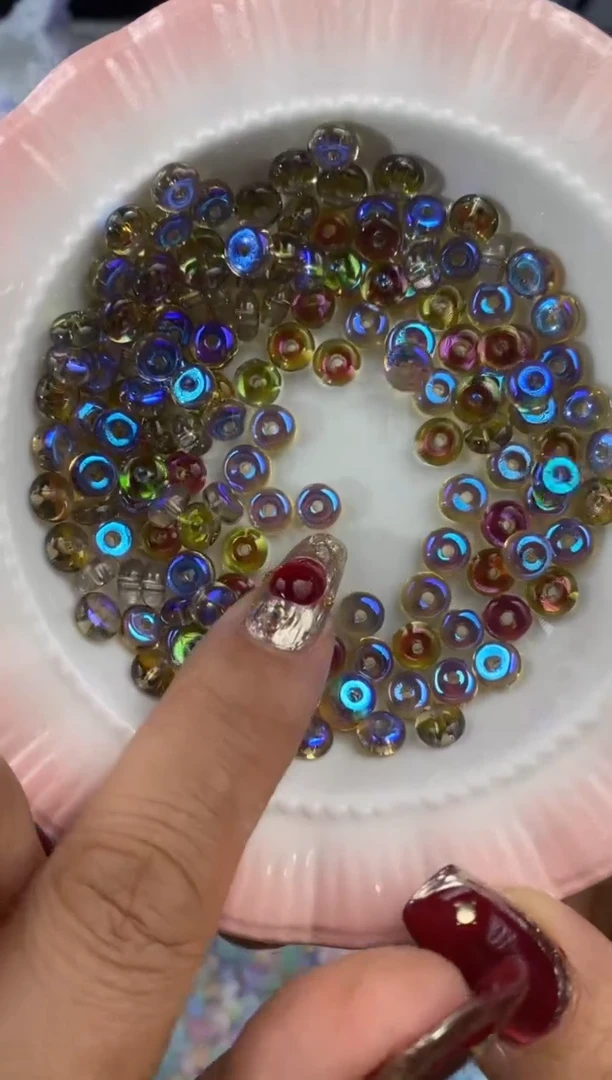 玻璃0826卡6华子算盘珠150颗魅影紫