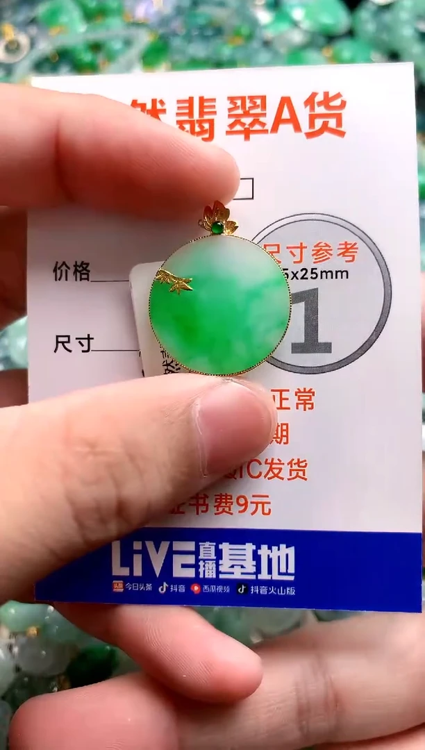 颈饰18K金镶嵌翡翠0365550015