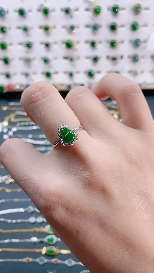 【闪购商品】翡翠戒指银S925镶嵌天然翡翠