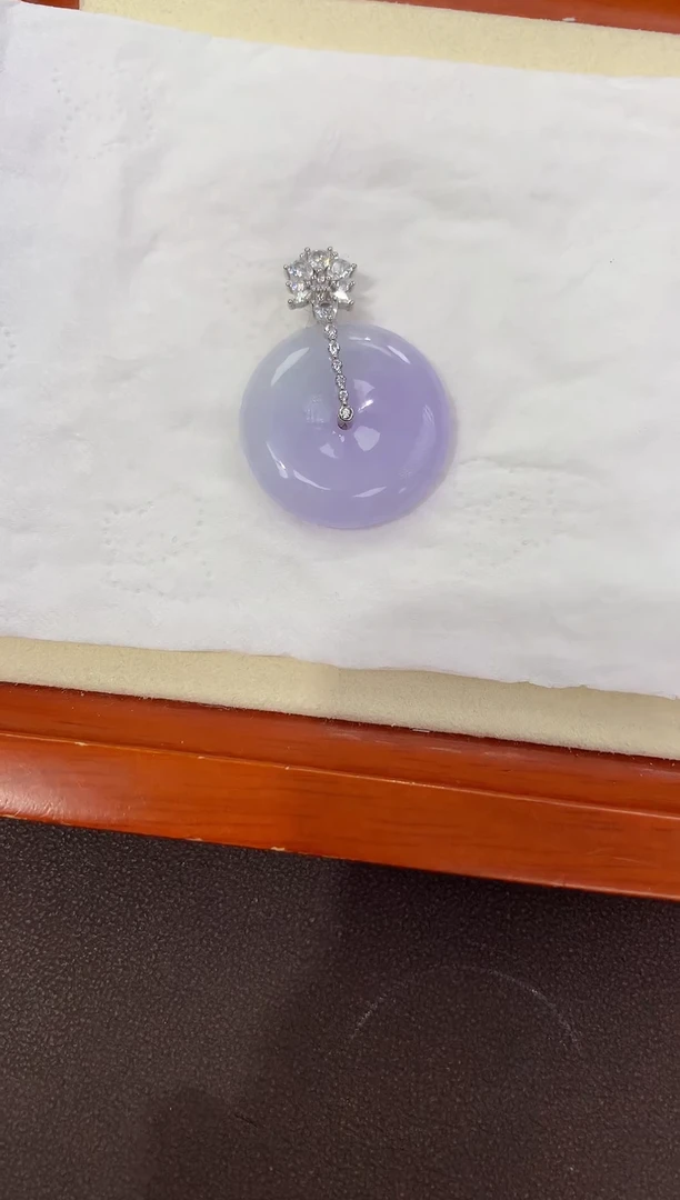 翡翠银S925镶嵌颈饰天然缅甸a货翡翠
