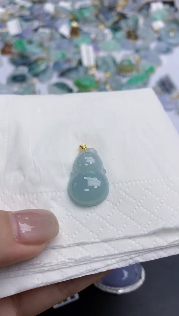 【闪购商品】翡翠颈饰18K金镶嵌天然缅甸翡翠A货