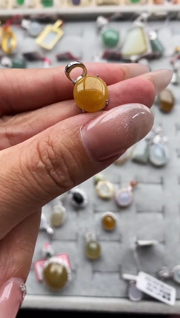 银S925镶嵌戒指翡翠缅甸天然A货翡翠22   4-4