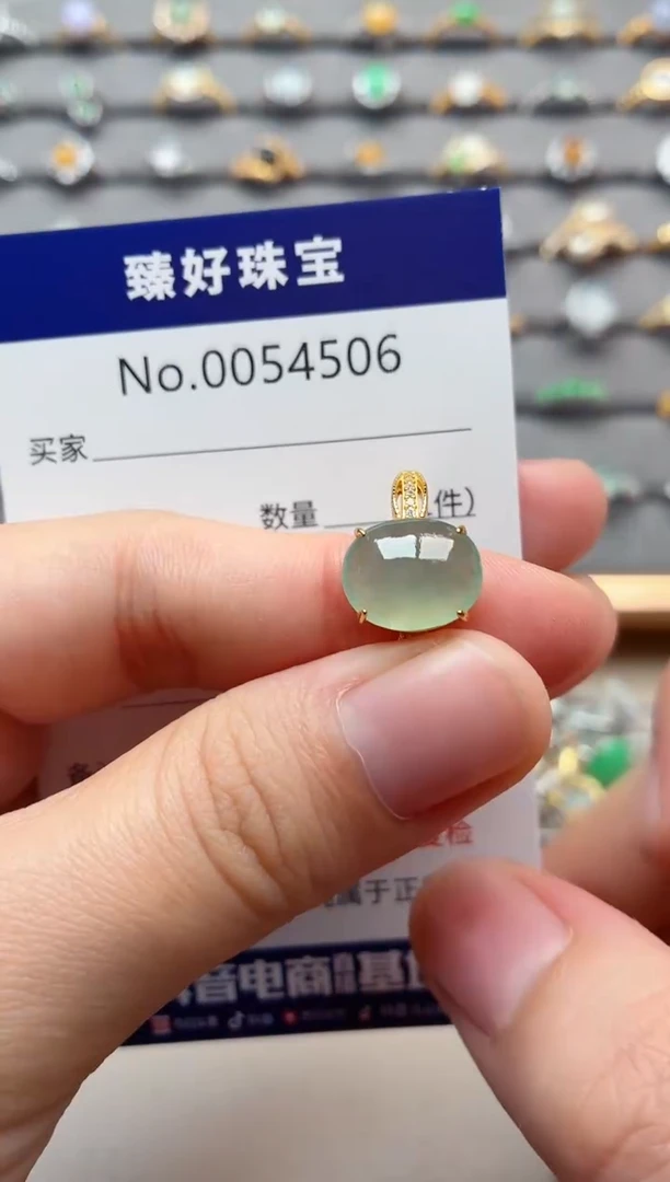 银S925镶嵌戒指翡翠1