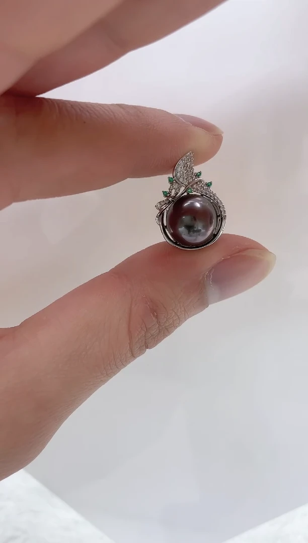 【闪购商品】海水珍珠吊坠(不含链)银S925镶嵌海水珍珠吊坠