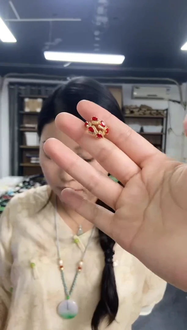 红宝石戒指未镶嵌闪购链接多样性发其一颜色微差